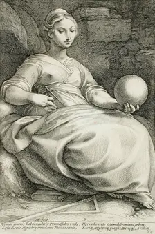 Erato, 1592. Creator: Hendrik Goltzius