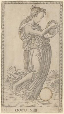 Erato, c. 1465. Creator: Master of the E-Series Tarocchi