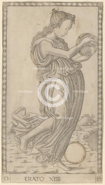 Erato, c. 1465. Creator: Master of the E-Series Tarocchi.