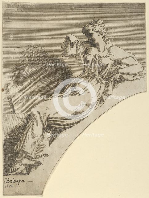Erato, from the series 'Twelve Muses and Goddesses', ca. 1540-45. Creator: Leon Davent.