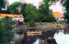 Erbistock Ferry and Church, Wrexham, 1926.Artist: Cavenders Ltd