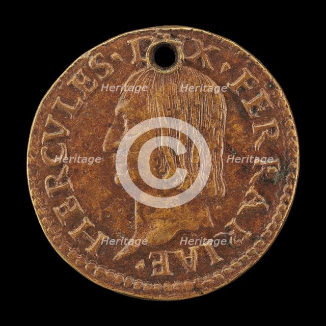 Ercole I d'Este, 1431-1505, 2nd Duke of Ferrara, Modena, and Reggio 1471 [obverse], 15th century. Creator: Unknown.