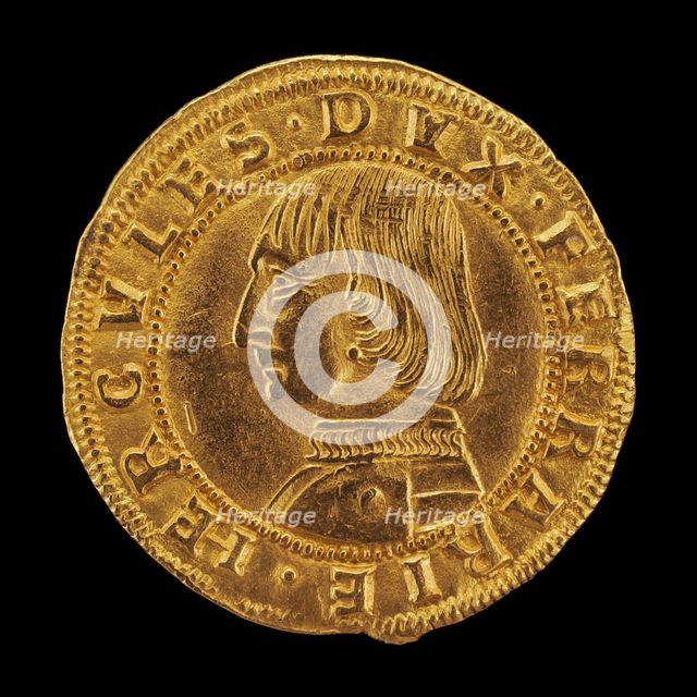 Ercole I d'Este, 1431-1505, 2nd Duke of Ferrara, Modena, and Reggio 1471 [obverse], 15th century. Creator: Unknown.