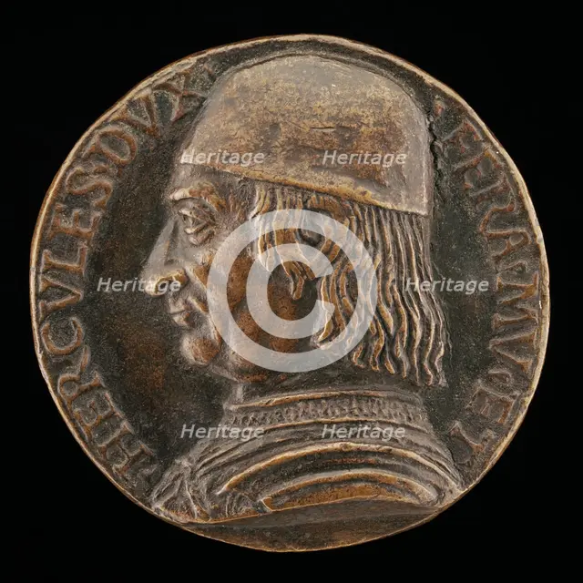 Ercole I d'Este, 1431-1505, Duke of Ferrara, Modena, and Reggio 1471 [obverse], c. 1490/1495. Creator: Unknown.