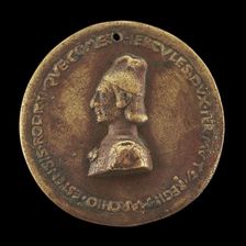 Ercole I d'Este, 1431-1505, Duke of Ferrara, Modena, and Reggio 1471 [obverse]. Creator: Baldassare d'Este
