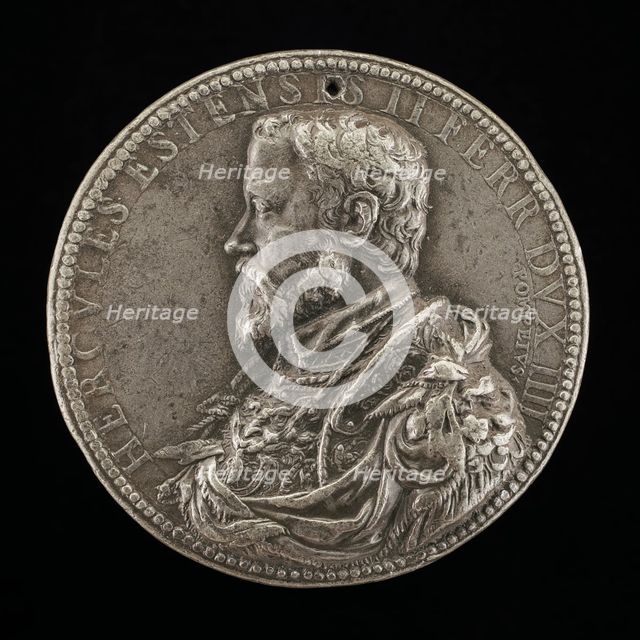 Ercole II d'Este, 1508-1559, 4th Duke of Ferrara 1534 [obverse], 1554. Creator: Pompeo Leoni.