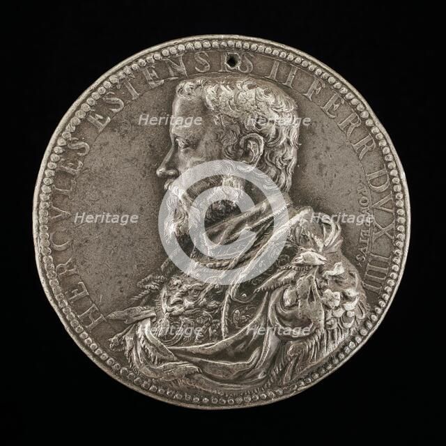 Ercole II d'Este, 1508-1559, 4th Duke of Ferrara 1534 [obverse], 1554. Creator: Pompeo Leoni.