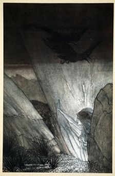 Erda bids thee beware 1910. Creator: Arthur Rackham