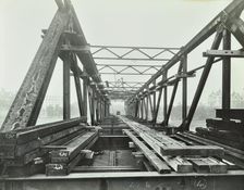 Erection of Emergency Thames Bridge, London, 1942