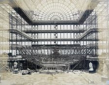 Erection of the Orchestra for the Opening Ceremony Crystal Palace, Sydenham, 1852-1854. Creator: Philip Henry Delamotte