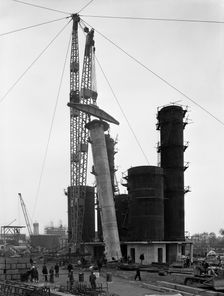 Erecting an absorption tower, Coleshill coal preparation plant, Warwickshire, 1962. Creator: Michael Walters