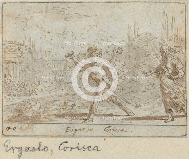 Ergasto and Corisca, 1640. Creator: Johann Wilhelm Baur.