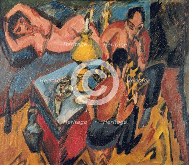 Erich Heckel and Otto Mueller playing Chess, 1913.