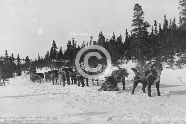 Erick Johnson with U.S. mail team, between c1900 and 1927. Creator: Unknown.