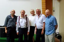 Eric Ford, Len Skeat, Val Wiseman, Brian Dee and John Altman, 23rd July 2016. Artist: Brian O'Connor