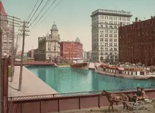 Erie Canal at Salina Street, Syracuse, ca 1900. Creator: Unknown