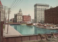 Erie Canal at Salina Street, Syracuse, ca 1900. Creator: Unknown