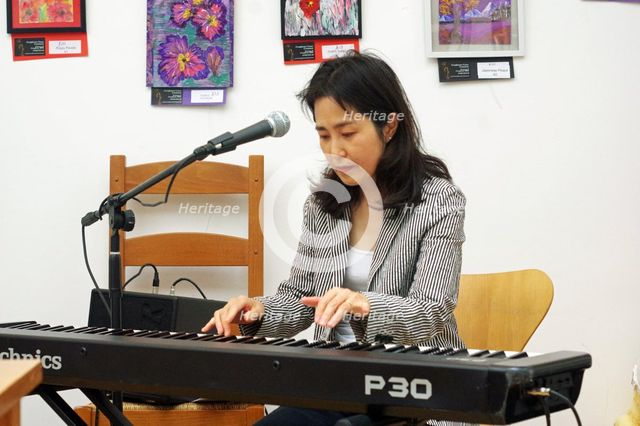 Eriko Ishihara, Eriko Ishihara Trio, Clocktower Cafe, Croydon, London, August 2024. Creator: Brian O'Connor.