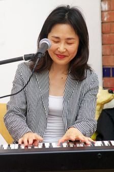 Eriko Ishihara, Eriko Ishihara Trio, Clocktower Cafe, Croydon, London, August 2024. Creator: Brian O'Connor