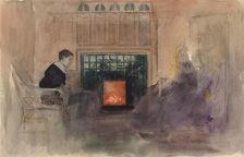 Erik Edelfelt Sitting by the Fire in the Villa in Kilo, c1898. Creator: Albert Edelfelt