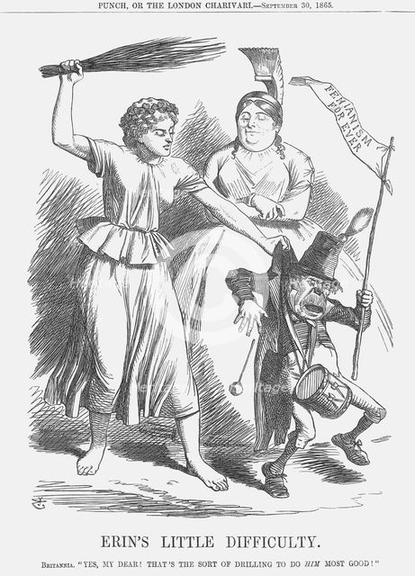 'Erin's Little Difficulty', 1865. Creator: John Tenniel.