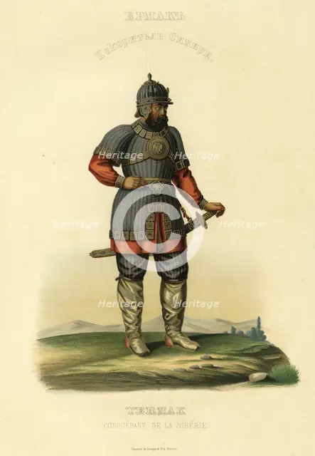 Ermak - Conqueror of Siberia, 1856. Creator: Ivan Dem'ianovich Bulychev.