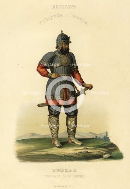 Ermak - Conqueror of Siberia, 1856. Creator: Ivan Dem'ianovich Bulychev.