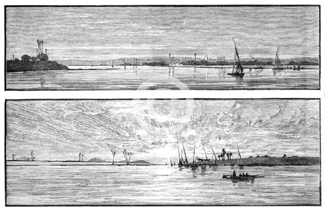 Erment, [near] Luxor; distant view of the Arabian Mountain Range, between Esneh and Edfou, 1883. Creator: Unknown.