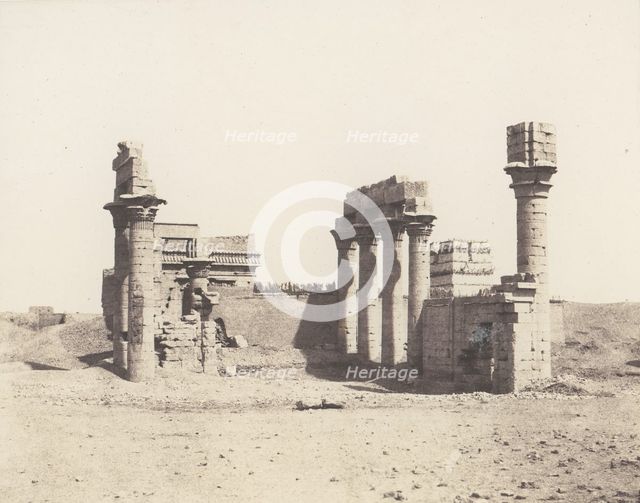 Erment (Hermonthis), Vue Générale des Ruines -Temple et Mammisi, 1851-52, printed 1853-54. Creator: Félix Teynard.