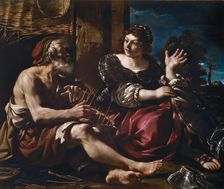 Erminia and the Shepherd, ca 1619. Creator: Guercino (1591-1666)
