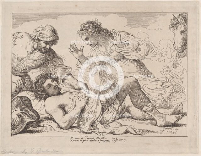 Erminia Discovers the Wounded Tancred (from Tasso, Gerusalemme Liberata), ca. 1790., ca. 1790. Creator: Thomas Rowlandson.