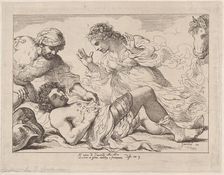 Erminia Discovers the Wounded Tancred (from Tasso, Gerusalemme Liberata), ca. 1790., ca. 1790. Creator: Thomas Rowlandson