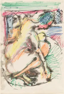 Erna Bathing in a Tub, 1913/1914. Creator: Ernst Kirchner