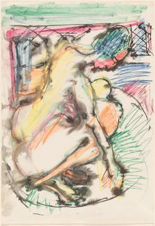 Erna Bathing in a Tub, 1913/1914. Creator: Ernst Kirchner