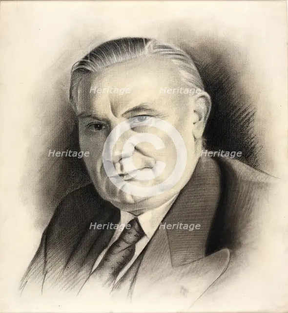Ernest Bevin, between 1939 and 1946. Creators: Central Office of Information, Arthur Boughey.