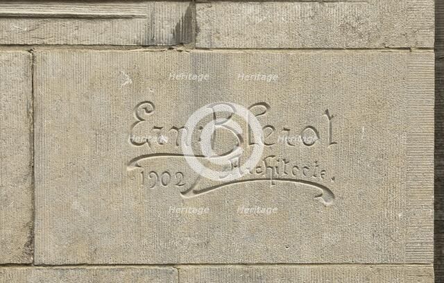 Ernest Blerot carved signature, 1902, (c2014-2017). Artist: Alan John Ainsworth.