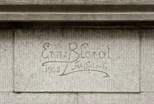 Ernest Blerot carved signature, Brussels, Belgium, (1902), c2014-c2017. Artist: Alan John Ainsworth