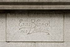 Ernest Blerot carved signature, Brussels, Belgium, (1902), c2014-c2017. Artist: Alan John Ainsworth