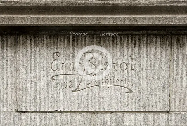 Ernest Blerot carved signature, Brussels, Belgium, (1902), c2014-c2017. Artist: Alan John Ainsworth.