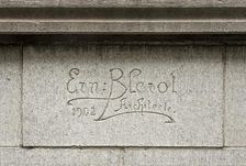 Ernest Blerot carved signature, Brussels, Belgium, (1902), c2014-c2017. Artist: Alan John Ainsworth