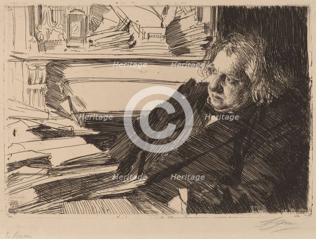 Ernest Renan, 1892. Creator: Anders Leonard Zorn.