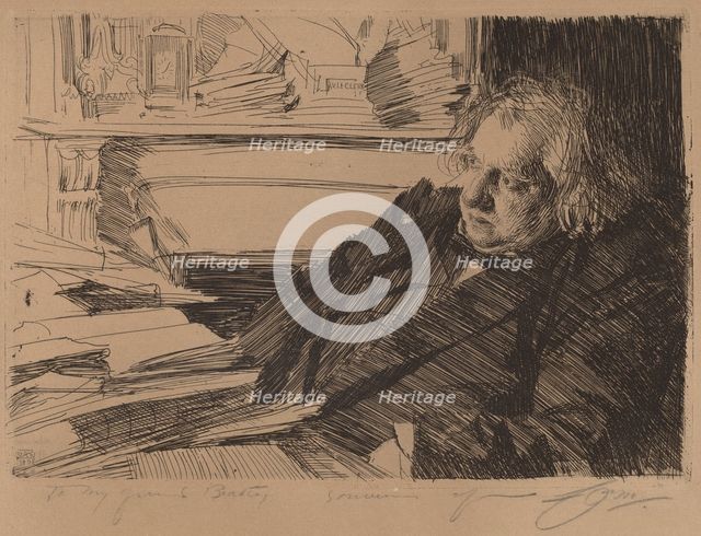 Ernest Renan, 1892. Creator: Anders Leonard Zorn.