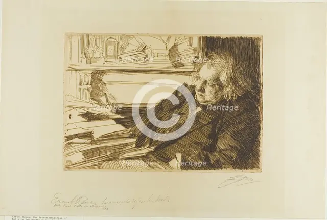 Ernest Renan, 1892. Creator: Anders Leonard Zorn.