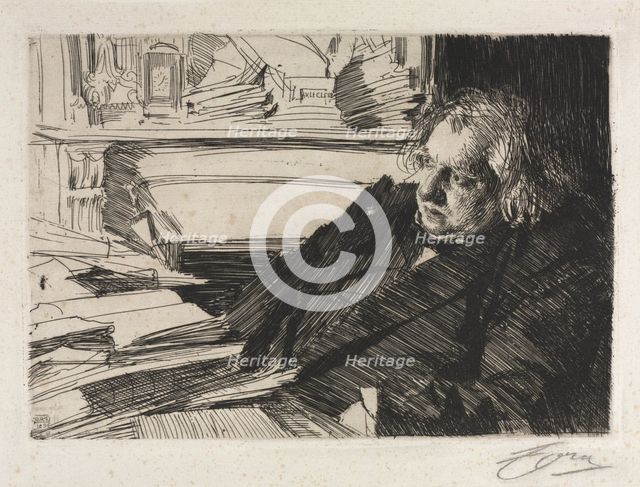 Ernest Renan, 1892. Creator: Anders Zorn (Swedish, 1860-1920).