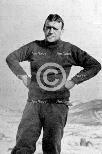 Ernest Shackleton, British explorer, Antarctica, 1909. Artist: Unknown
