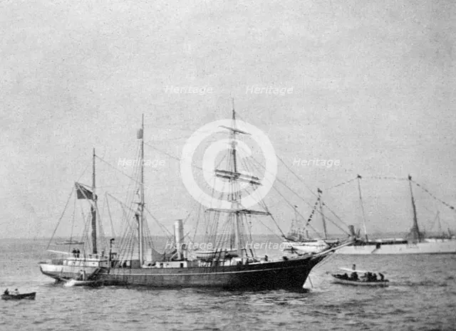 Ernest Shackleton's ship HMS Nimrod, 1907 (1908).Artist: Queen Alexandra