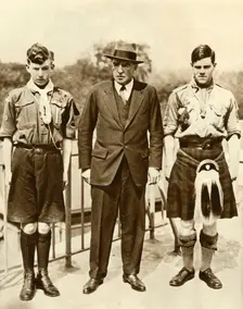 Ernest Shackleton with James Marr and Norman Mooney, 1921, (1935). Creator: Unknown