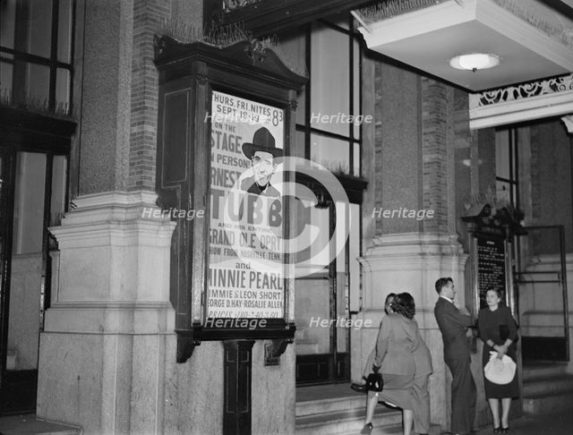 Ernest Tubb poster, Carnegie Hall, New York, N.Y., Sept. 18-19, 1947. Creator: William Paul Gottlieb.