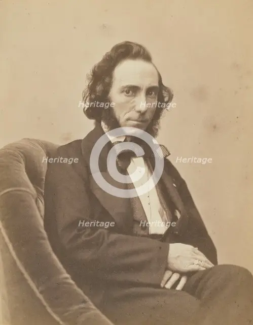 Ernesto Camillo Sivori, violiniste, 1854-1855. Creators: Nadar, Adrien Alban Tournachon.