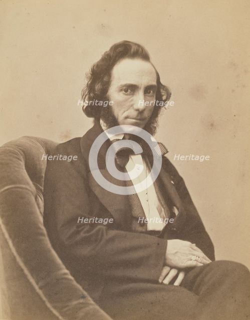 Ernesto Camillo Sivori, violiniste, 1854-1855. Creators: Nadar, Adrien Alban Tournachon.